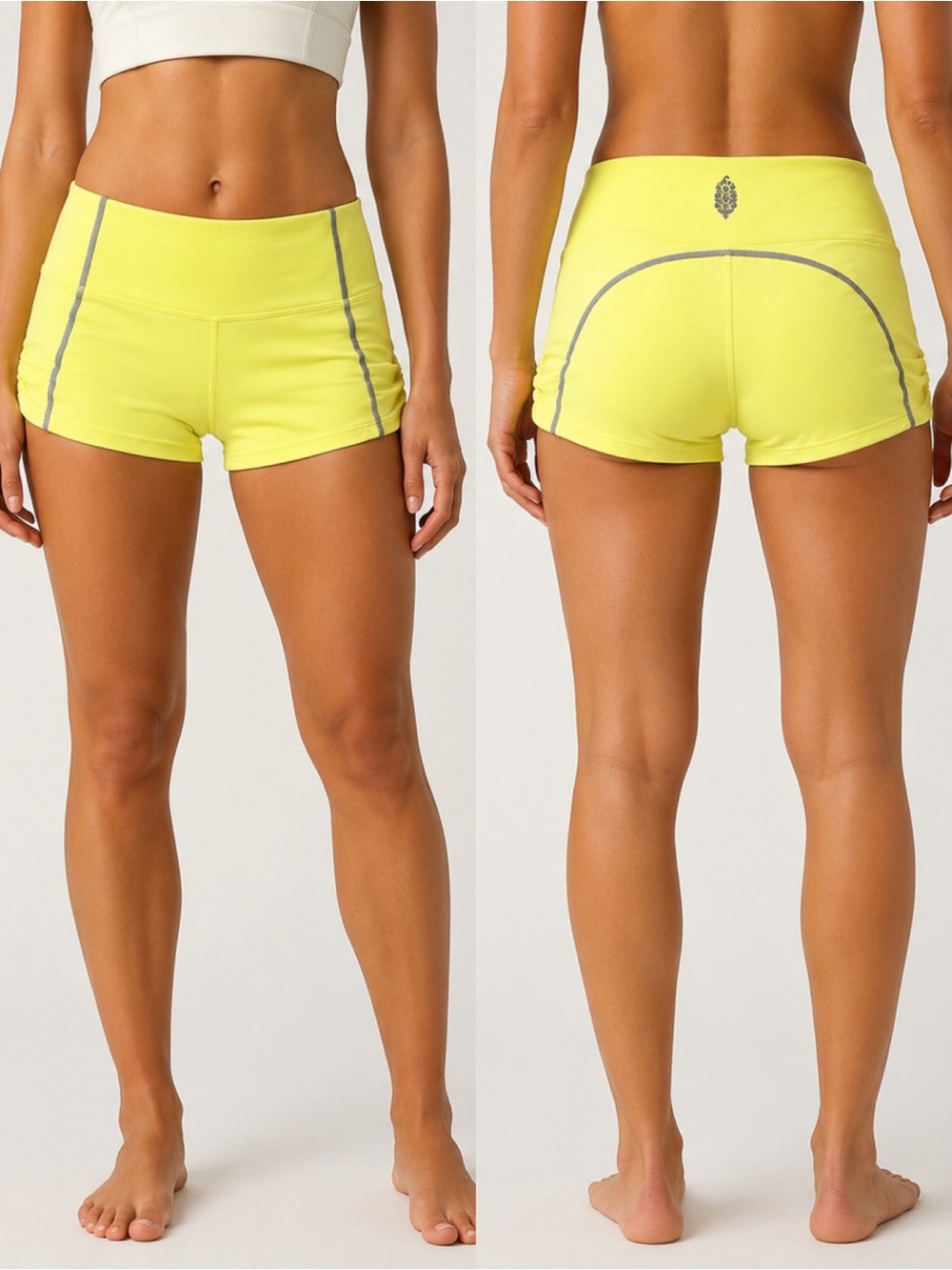 Free People You're A Peach Shorty Shorts Sour Citrus SZ M
